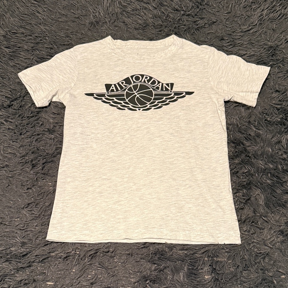 Jordan Gray Short Sleeve Tee with Black Logo